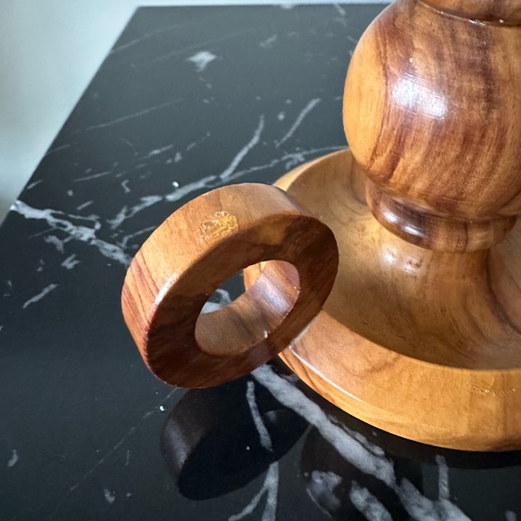 Pair of Wooden Candle Holders Made In Spain - Picture 6 of 11